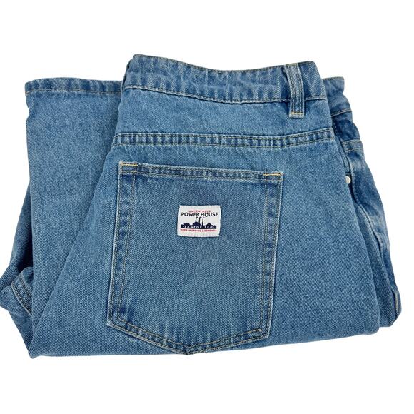 Powerhouse Union Alls Jeans Mens 34 (34x29 ACTUAL) Blue Denim Button Fly 90s VTG - Picture 1 of 8